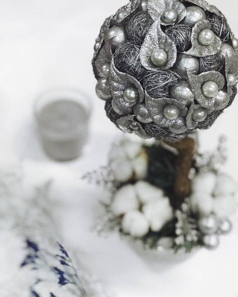 Искусственное деревце «Серебряный шар» 