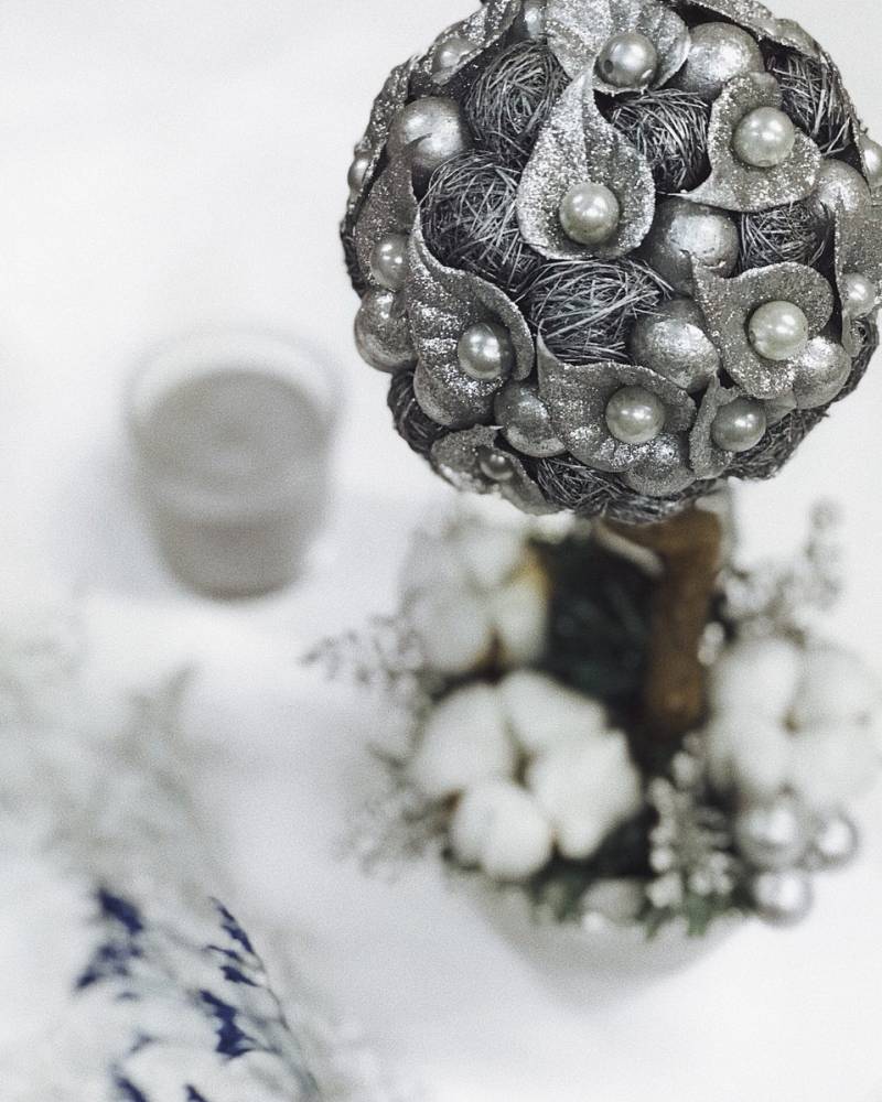 Искусственное деревце «Серебряный шар» 